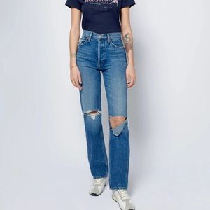 Re/Done high rise loose in washed indigo